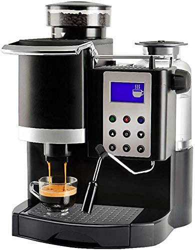 TEmkin Cafetera, cafetera Espresso automática Tipo Italia 20BAR con Molinillo de Granos y espumador de Leche