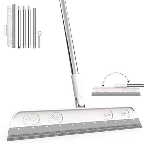 Floor Squeegee,150 cm Squeegee Broom with 4 Part Long Handle Water Slide Shower Squeegee Window Squeegee Water Wiper Best for Washing, Drying, Bathroom, Wet Room, Floor