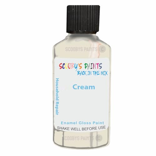 SCOOBYS PAINTS BACK IN THE MIX Enamel Touch Up Paint 30ml For Kitchen Appliances & Bathroom (Cream)