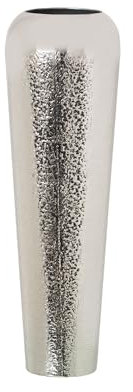 DRW Bodenvase aus Metall, Messing, silberfarben, 20 x 67 cm