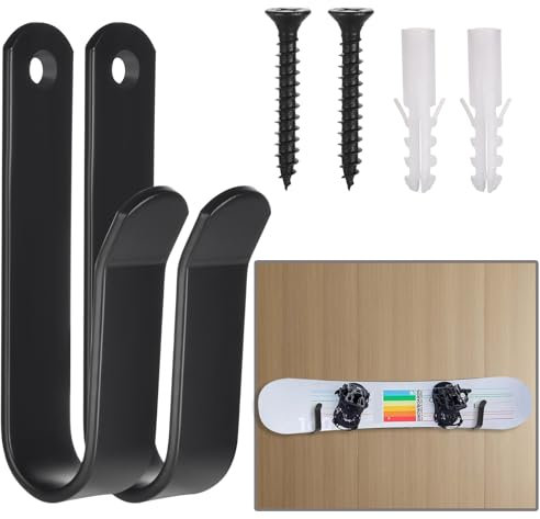 GGXZHT 2 pièces Support Mural pour Snowboard, Support Mural pour Ski, Support Horizontal pour Snowboard, Mural Conception Cintre Rangement pour Planches Ski pour la Maison et Le Garage
