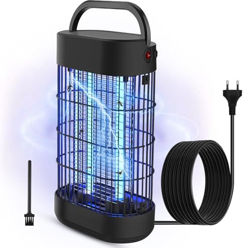 Lampe Anti Moustique, 18W UV Anti Mouche Moucheron Mite Efficace PortéE 80㎡,IntéRieur Attrape Insecte Moustique Tueur Lampe pour Jardin Cuisine (M)