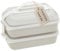 Premier Housewares Minimalist Warm Grey And White Lunch Box With Cutlery| Durable Bento Lunch Box For Travelling | Portable Lunch Box With Compartments For Kids School, Offices
