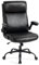 CASTLOVE Bürostuhl Ergonomisch Schreibtischstuhl Chefsessel Mit Gepolsterten Armlehnen Klappbar, Höhenverstellung, Wippfunktion und Kopfstütze Bequem für Home-Office Bürostuhl 150kg Schwarz PU Leder