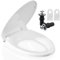 SS114 Länglicher Toilettensitz, kompatibel mit TOTO SS113/SS154/SS224/SS204, sanft schließender länglicher Toilettensitz, traditioneller Toilettensitz-Ersatz mit WC-Bolzen und Mutter, Baumwolle, Weiß