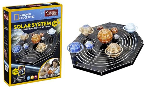 EXPLORA - Sonnensystem - 3D-Puzzles - 540221-173 Teile - Level 5 - Ohne Kleber oder Schere - Bauspiel - Modell - National Geographic Lizenz - Bildung - Geschenk - Ab 8 Jahren