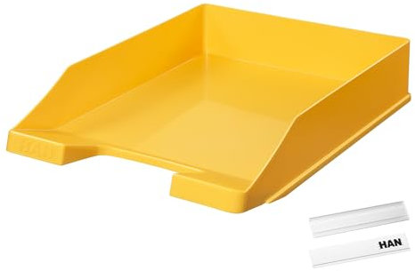 Briefablage Klassik inkl. Schildchen 1021, je 10 STÜCK, Moderne und stapelbare Ablage im frischen Design bis Format A4/C4, 1027-X-15, Gelb