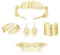 ORAZIO 6Pcs Griechische Göttin Kostüm Schmuck für Damen Gold Leaf Haarreif Oberarmreif Manschette Armband Gold Lorbeerkranz Kopfschmuck Ohrringe Armreif Festival Halloween Toga Kostümschmuck Set