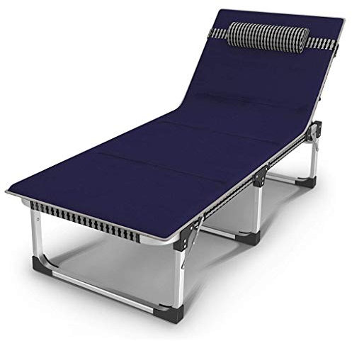 ASBEQUZBE Bürostuhl, Klappbares Ruhebett fürs Büro, Liege, verbreitertes einfaches Schlafsofa für Erwachsene, multifunktionales Feldbett, Begleitbett (mit blauem Polster) Stabilize