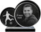 ETERNEL - Personalisierte Grabplatte Doppelkreis Fußball Foto und Text anpassbar, lasergravierte Grabplatte für Hommage, Grabstein, Bestattung, Beerdigung, Gedenken