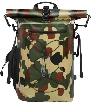 AFISHTOUR 35L Wasserdichter Rucksack für Damen und Herren: Rollverschluss Dry-Bag mit Schwimmfunktion für Kajak, Rafting(grün)