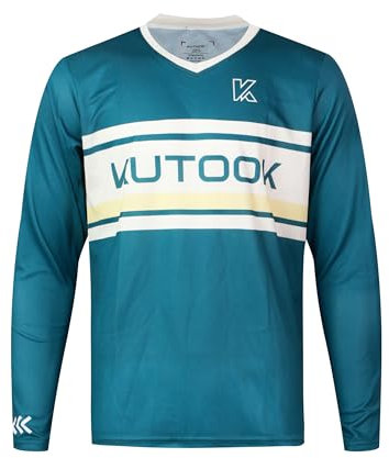 KUTOOK Fahrradtrikot MTB Bekleidung Herren Atmungsaktiv Schnelltrockend Langarm Trikot Mountainbike Fahrrad Rennrad Motocross Shirt Grün M
