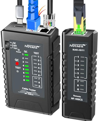 NF-468CS Netzwerkkabeltester RJ45/RJ11/CAT5/CAT6/CAT5E/CAT6A/CAT7/POE-Test UTP/STP, LAN-Kabeltester, Netzwerk-Ethernet-Kabel-Mapper, Durchgangsprüfer, Telefonleitung CAT3, LAN-Kabeltest-Netzwerk-Tools