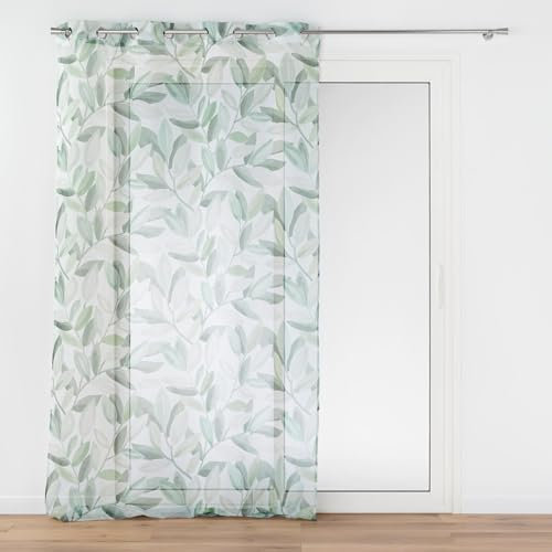 Douceur d'Intérieur, Eleonore, Tenda con occhielli (140 x 280 cm) - Velo sabbiato stampato, verde