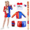 Udekit Costume Cosplay da Super Eroe con Mazza da Baseball in PVC Morbido, T-Shirt, Giacca, Pantaloni e Guanti per Harley Bambino Adolescente Ragazza XX-Large