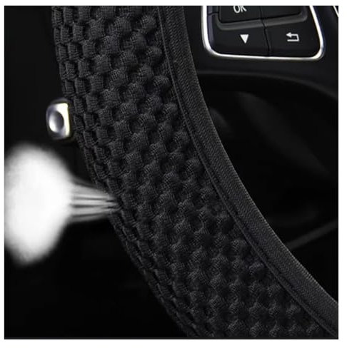 Lenkradbezüge 38 cm Vier Jahreszeiten Auto Lenkrad Abdeckung Atmungsaktive Stoff Universal Lenkrad Schutz Auto Styling Accesorios Lenkradschutz(Schwarz)