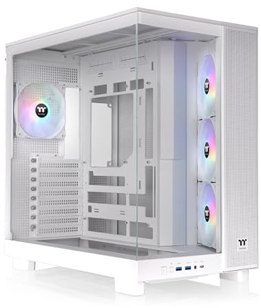 Thermaltake View 380 XL TG ARGB; 4 x 120 mm ARGB Lite Lüfter im Lieferumfang enthalten; 360 mm Heizkörperunterstützung; 420 mm GPU-Abstand; versteckte Anschluss-Unterstützung; Dual-Kammer; Schnee; CA