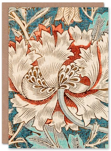 Artery8 William Morris Art Card Honeysuckle Bloom Textile Detail