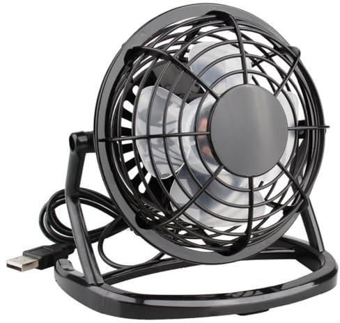 N NEWTOP Mini Ventilatore da Tavolo USB Portatile Pale Fan Piccolo Regolabile Velocità Continua Cavo Compatibile per Computer Notebook PC Casa Ufficio Scrivania Viaggi Campeggio Plastica (Nero)