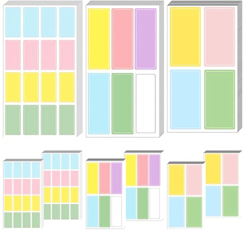 WYAN 780 Stück Aufkleber Bunt, Kleine Klebeetiketten, Adressaufkleber, Klebeetiketten, Selbstklebende Etiketten Beschreibbare für Gläser, Ordner, Schule, Büro, Küche (Bunt, 3 Größen)