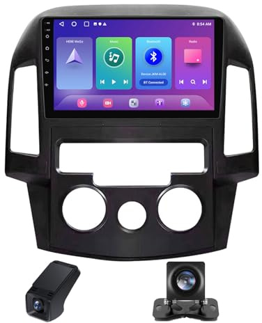 9 Pulgadas Android 14 Radio Coche 2 DIN Pantalla Táctil Radio para Hyundai i30 1 FD 2007-2012 con Android Auto/WiFi Carplay Navegación GPS Bluetooth Radio FM+Mandos Volante(A,C30 Pro)