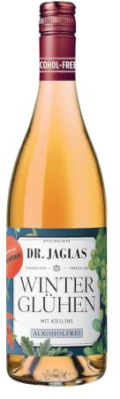 Dr Jaglas Weißer Glühwein alkoholfrei 0,0 - Winterglühen mit Riesling ohne Alkohol 0,75L Flasche - aromatischer Premium Winzer-Glühwein weiß