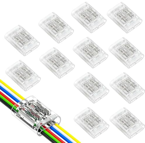 Aiyraa 12 Stück 6-polige LED Streifen Verbinder, geeignet für 0,35–0,5 mm² (AWG 22–20), für Verlängerungskabel, Draht-zu-Board und 6-polige LED-Licht Eckenanschlüsse