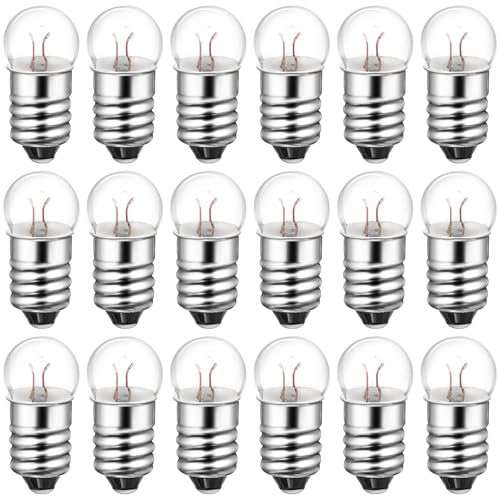 Hohopeti 50pcs Small Bulb E10 Glass Flashlight Bulbs for Electrical Experiments, Science DIY Equipment and Primary School Teaching, Lightweight Incandescent Light Lamps