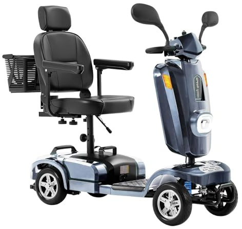 Ecomobi MS02 Plus Heavy Duty Mobility Scooters 8 mph, 400 lbs Capacity, 32Ah 26 miles Removable Battery, Suspension System, 500W Motor, 10 Stable Tire, Swivel Seat, Reverse Warning Alarm, Turn Signal