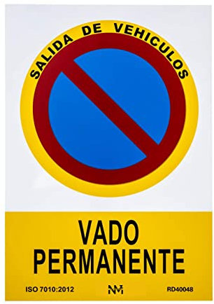 Normaluz NM RD40048 - Señal Vado Permanente PVC Glasspack 0.7 mm 21 x 30 cm, Rojo