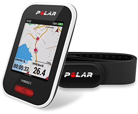 Polar V650 HR Ciclocomputer 2.8” con GPS Integrato e Fascia Cardio H10, Unisex - Adulto, Bianco, Taglia Unica