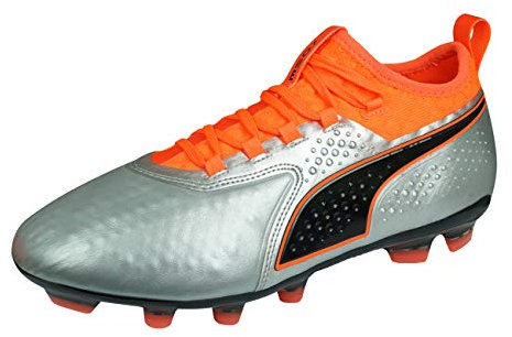 PUMA One 2 HG Men's Leather Football Boots-Silver-8.5