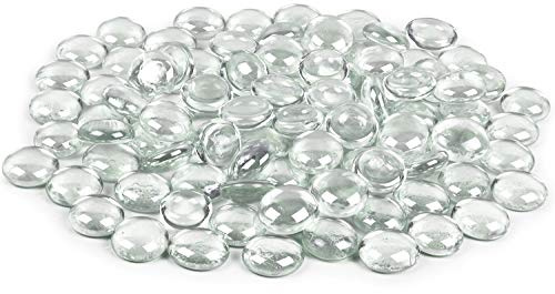 Clear Flat Glass Marbles for Vases Gems Vase Filler Beads 5lb 500-600 Stone