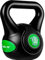 MOVIT Kettlebell STYLISH BLACK, Kugelhantel mit Bodenschonender Kunststoffhülle, 2 bis 20 kg, Schadstoffgeprüft, 16 kg Grün