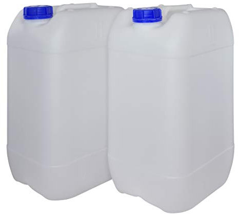 Bidón Garrafa Plástico 25 litros apilable. Apta para uso alimentario como depósito contenedor de agua potable. Homologación para transporte ADR. (2 Unidades)