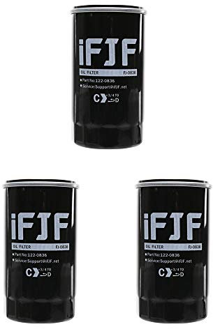 iFJF 122-0836 Filtro olio di ricambio per HGJAA HGJAB HGJAC Onan Generatore Sostituire OEM 122-0836 01220836 (Set di 3)