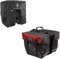M-Wave Unisex – Erwachsene Amsterdam Double Gepäckträgertasche inkl. Regenhaube, schwarz/rot