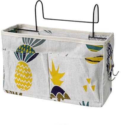 Dulau Bett Organizer zum Einhängen, Nachttisch-Aufbewahrungstasche Multifunktionale Bett Tasche mit Darhthaken, Bett Organizer Hängetasche für Kopfteile, Etagenbetten, Schlafsaal