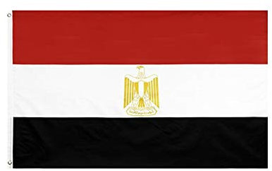 Stormflag Ägypten Flagges (90cmx150cm) Polyester Pongee 90g mit Ösen mit Doppelnadel genäht.