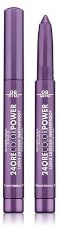 Deborah Milano - Ombretto 24 Ore Color Power Waterproof, N.8 Deep Purple, Ombretto in Stick, al Alta Tenuta