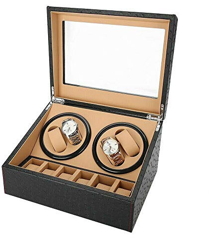 SHZICMY Automatikuhren Uhrenbeweger Mechanisch Watch Winder Box für 4+6 Uhren Automatik Uhrenkasten Uhrenbox Luxus Watchwinder Uhrenschatulle