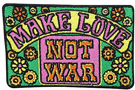 Finally Home Make Love not War Patch zum Aufbügeln | Hippie Blumen Patches, Peace Flicken, Aufbügler, Aufnäher