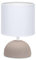 LED Universum Tischleuchte Tischlampe Nachttischlampe Leseleuchte aus Keramik mit Stoffschirm, E14 Sockel, rund braun weiß - 3149