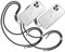 TBOC 2X Cordón Correa Cuerda Universal [Negro] Colgar Funda Teléfono Móvil Cuello - Cinta Cadena Colgante con Parche de Plástico - Colgador Lanyard con Enganche Llavero Móviles Llaves Accesorios