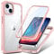 ANTSHARE iPhone 14 Case - Shockproof Protective Cover with Built-in Tempered Glass Screen Protector, 360 Full Body Clear Back Case for iPhone 14 & 13 - Pink