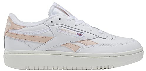 Reebok Damen Club C Double Geo Mid Sneaker, Kreide/Rosa/Weiß, 35 EU