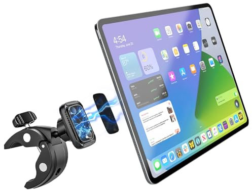 Kolasels Magnetic Phone Holder Mount for Stroller, Treadmill, Shopping Cart [Super Magnet] Stroller Tablet Holder for 4-13 Devices, iPad Pro 12.9, Air, Mini, iPhone - Essential Stroller Accessory