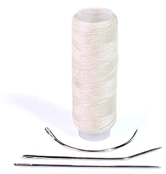 hair2heart Extension Tools - Tressier Set mit Nadel und Faden für die Extension Weaving Methode, für Haarverlängerungen, zum Anbringen von Tressen - Blond