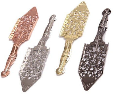 2 Pcs Absinthe Spoon, Stainless Steel Absinthe Spoons Vintage Hollow Design Wormwood Cocktail Bar Glass Cup Filter Hollowed Out Absinthe Fountain Spoon Dripper,4 colors