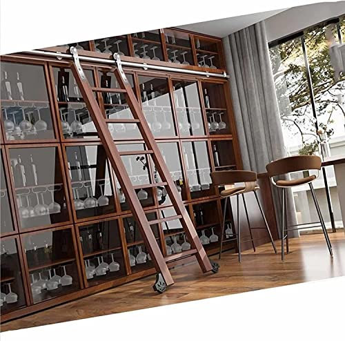 Sliding Ladder Hardware Kit - Rolling Library Sliding Ladder Track Hardware Accessories, Stainless Steel Sliding Barn Door Hardware Hanging Rails, Smooth And Quiet Sliding, Easy To
